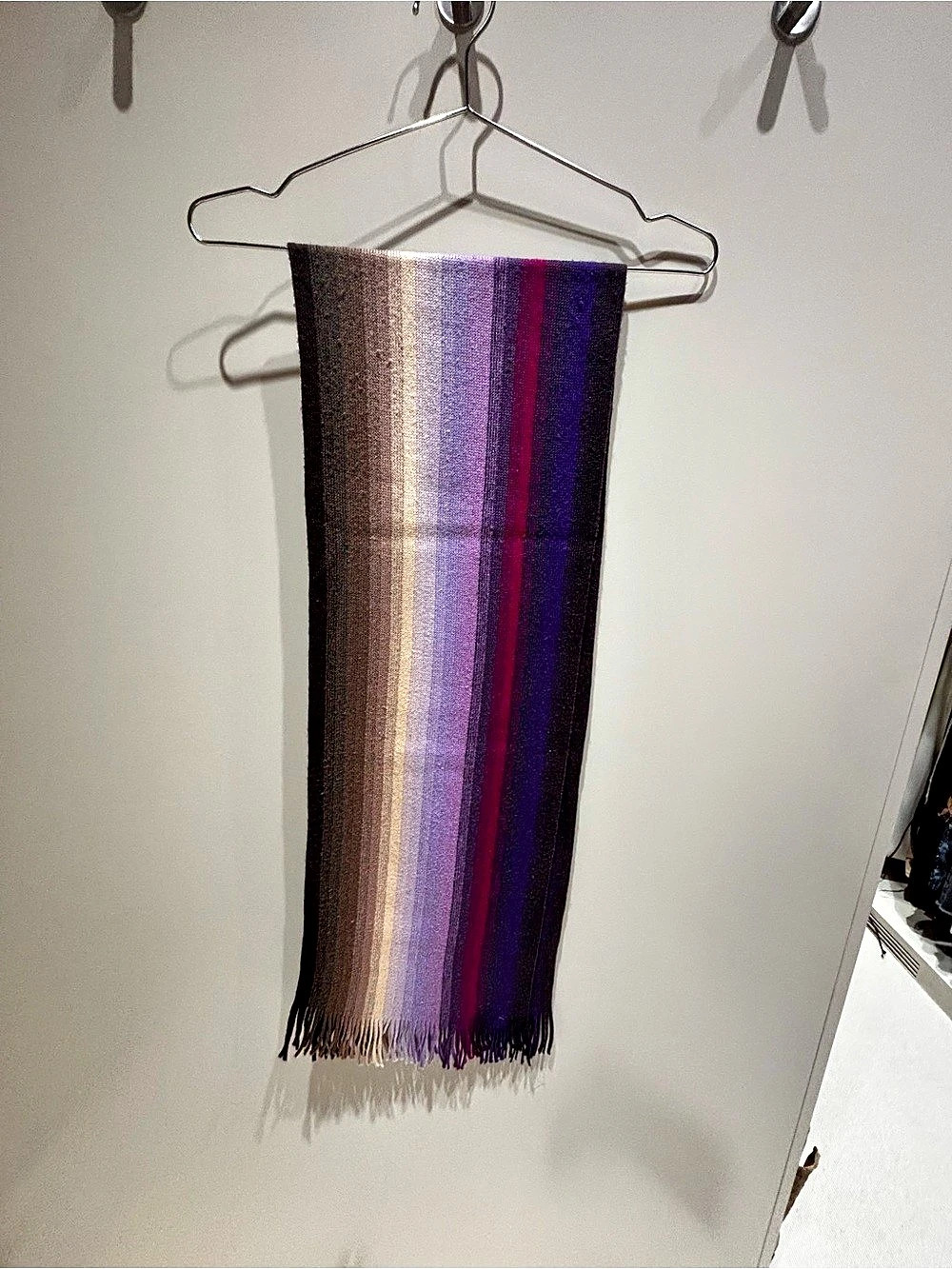 100% wool Striped Scarf in Purple & Brown PELO